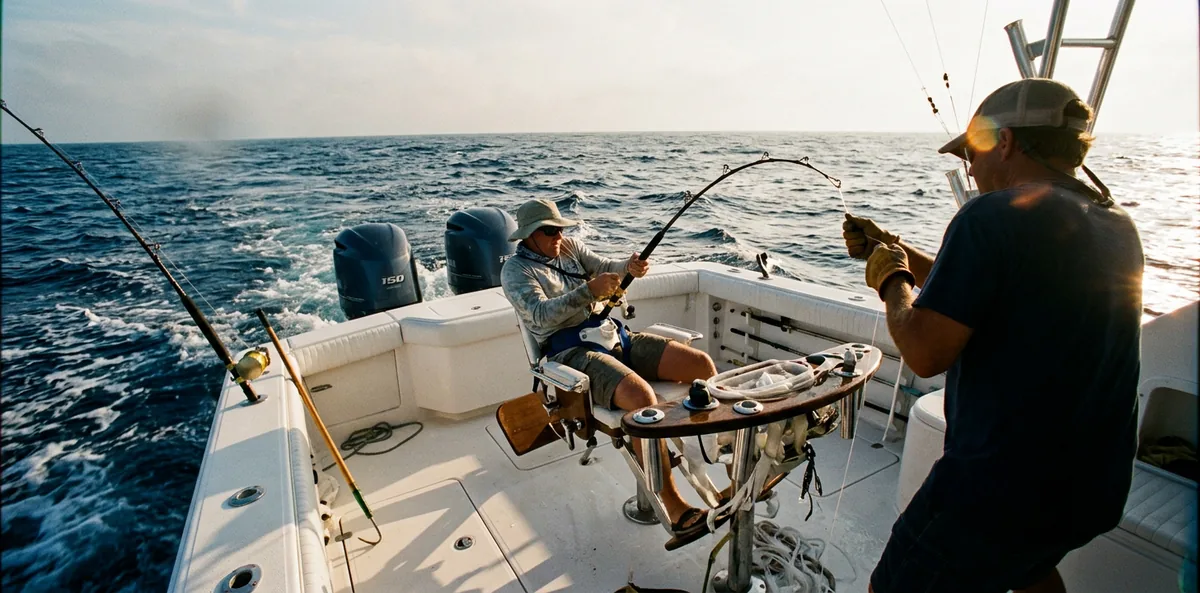 Big Game Fishing — Trophäen-Billfish + Riesen-Thunfisch mit schwerem Stand-Up-Tackle, oft Tournament-Niveau. Die Königsklasse des Sportfishings.