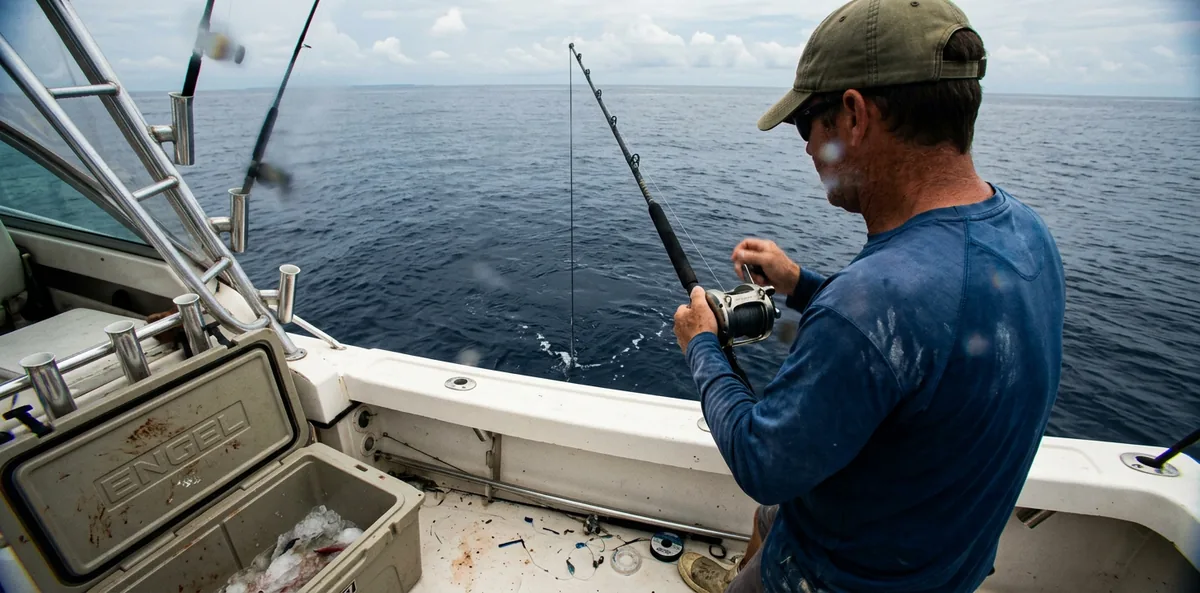 Bottom Fishing — Vertikaler Köder am Grund für Grouper, Snapper, Heilbutt, Lingcod. Zuverlässige Methode, technisch in tiefem Wasser.